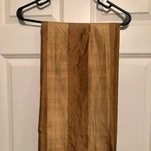 Like-new Gold Stripe Silk Drapes 4 panels for two windows- 84 inch. FLAWS